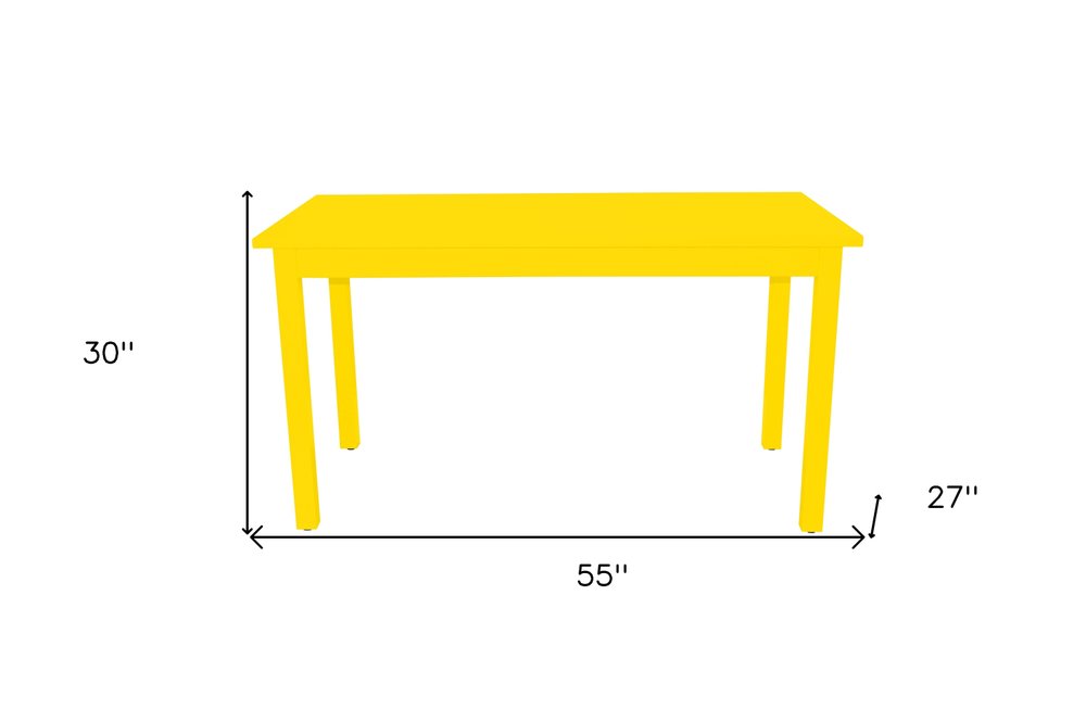 Yellow Solid Wood Dining Table - 60-inch