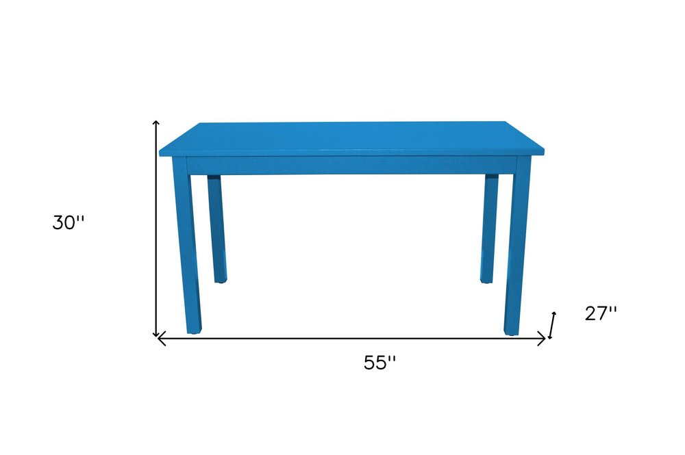 Caribbean Blue Solid Wood Dining Table - 60-inch