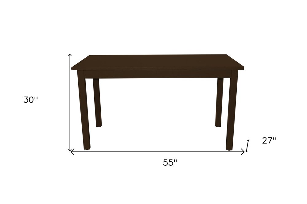 Coffee Solid Wood Dining Table - 60-inch