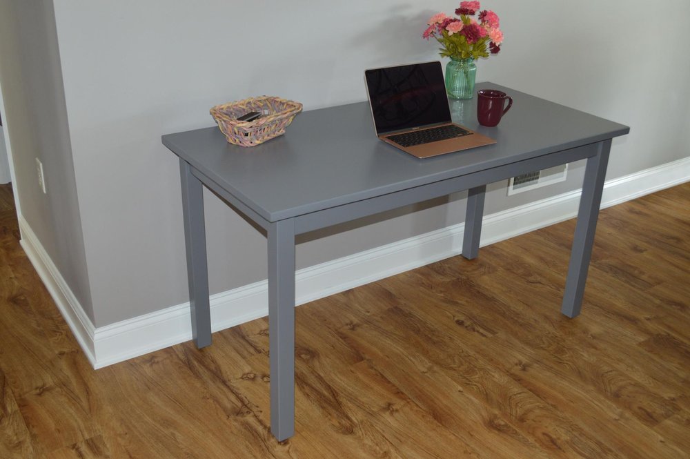 Gray Solid Wood Dining Table - 60-inch