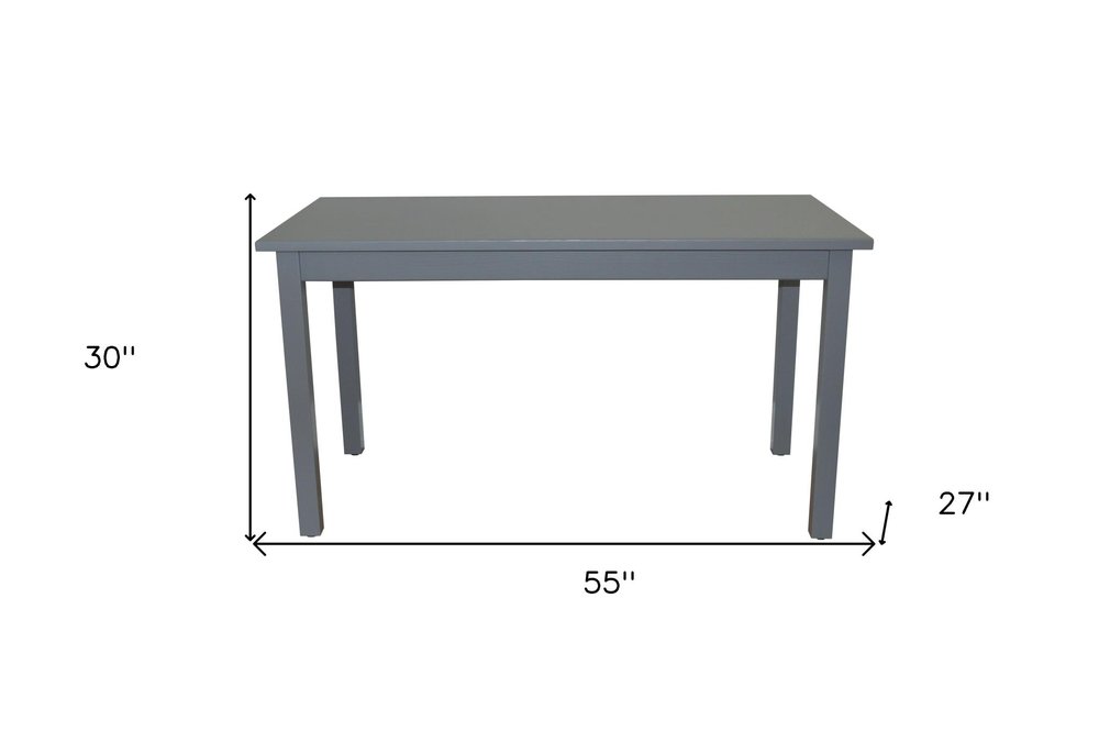 Gray Solid Wood Dining Table - 60-inch