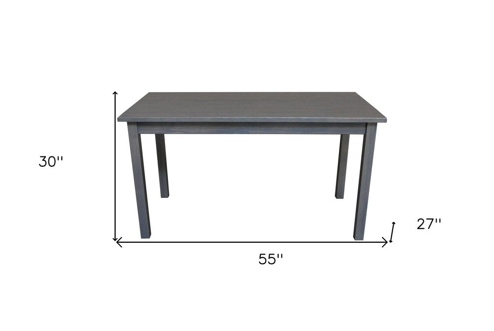Gray Solid Wood Dining Table - 60-inch