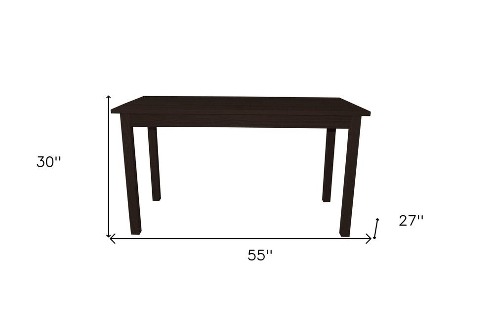 Dark Brown Solid Wood Dining Table - 60-inch