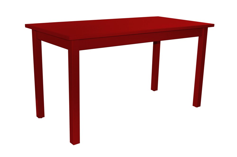 Fire Engine Red Solid Wood Dining Table - 60-inch