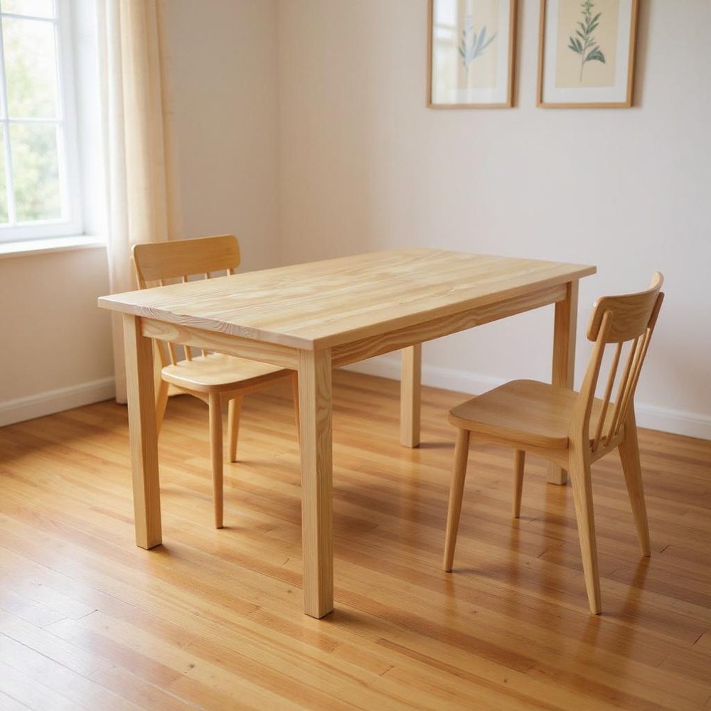 Natural Solid Wood Dining Table - 60-inch