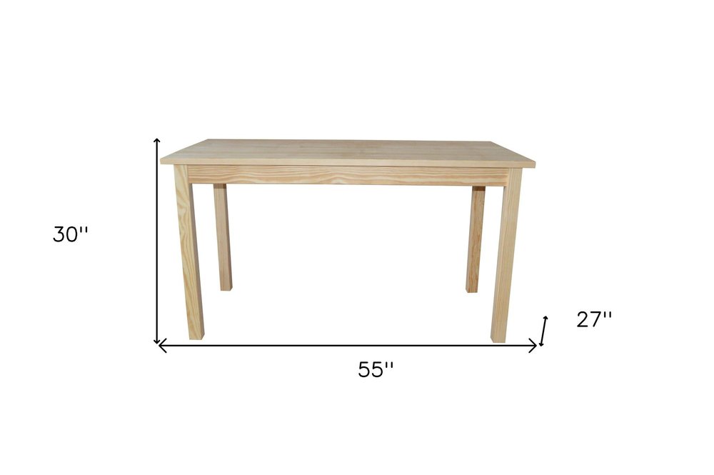 Natural Solid Wood Dining Table - 60-inch
