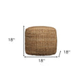 Natural Jute Blend Cube Pouf Ottoman - 18-inch