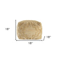 Natural Jute Blend Quatrefoil Cube Pouf Ottoman - 18-inch