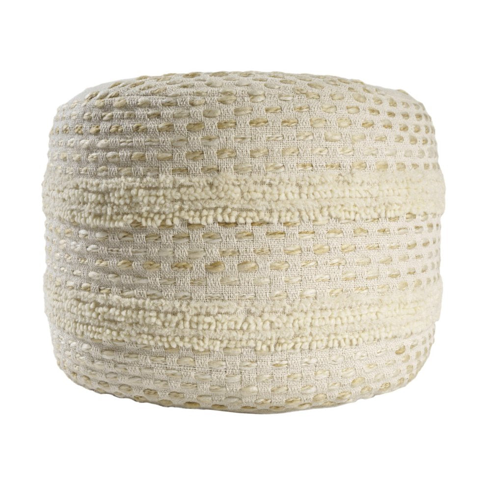 Blue Cotton Blend Ottoman - 18-inch