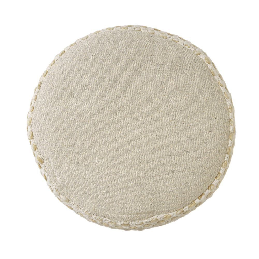 Blue Cotton Blend Ottoman - 18-inch