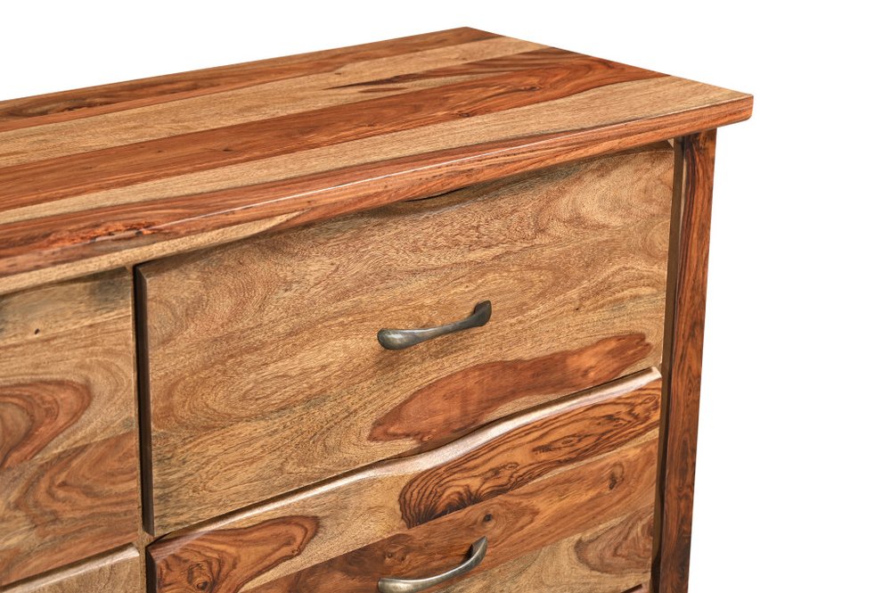 Dark Brown Solid Wood Six Drawer Dresser - 60-inch