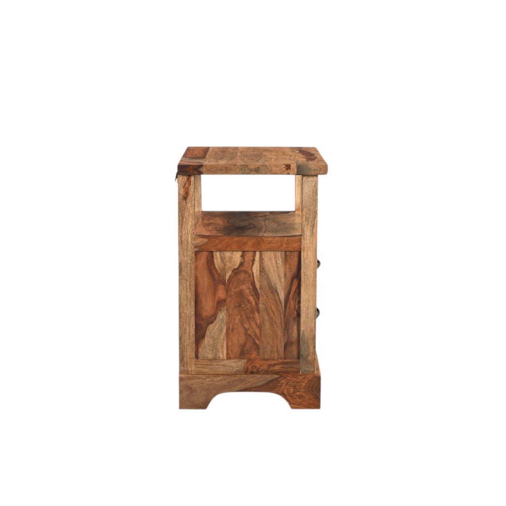 Brown Solid Wood Two Drawer Nightstand - 27-inch