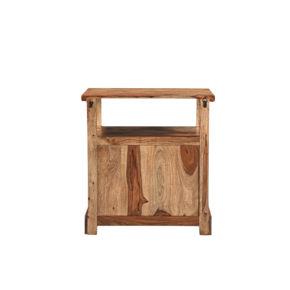 Brown Solid Wood Two Drawer Nightstand - 27-inch
