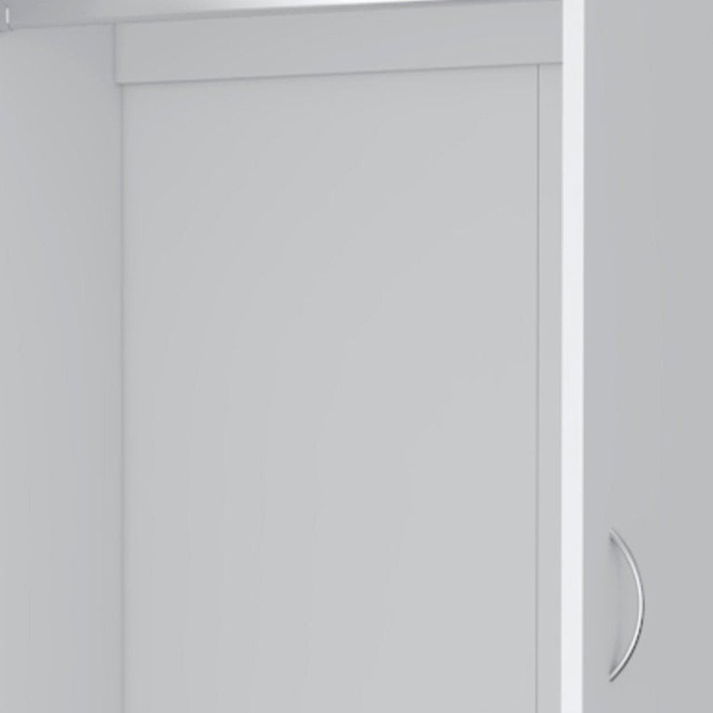 White Two Door Three Drawer Combo Dresser - 71-inch