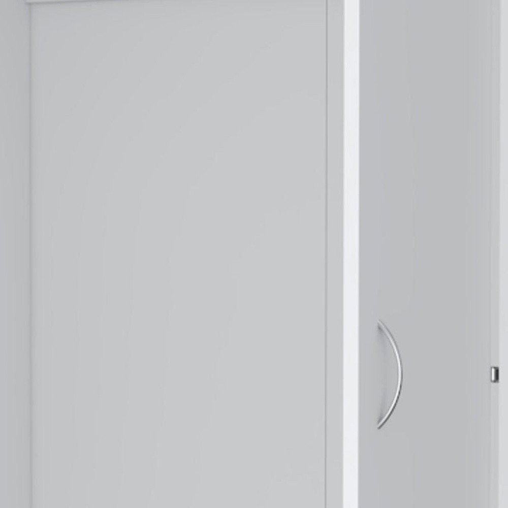 White Two Door Three Drawer Combo Dresser - 71-inch