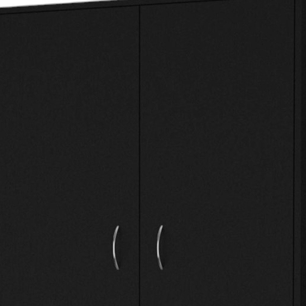 Black Two Door Three Drawer Combo Dresser - 71-inch