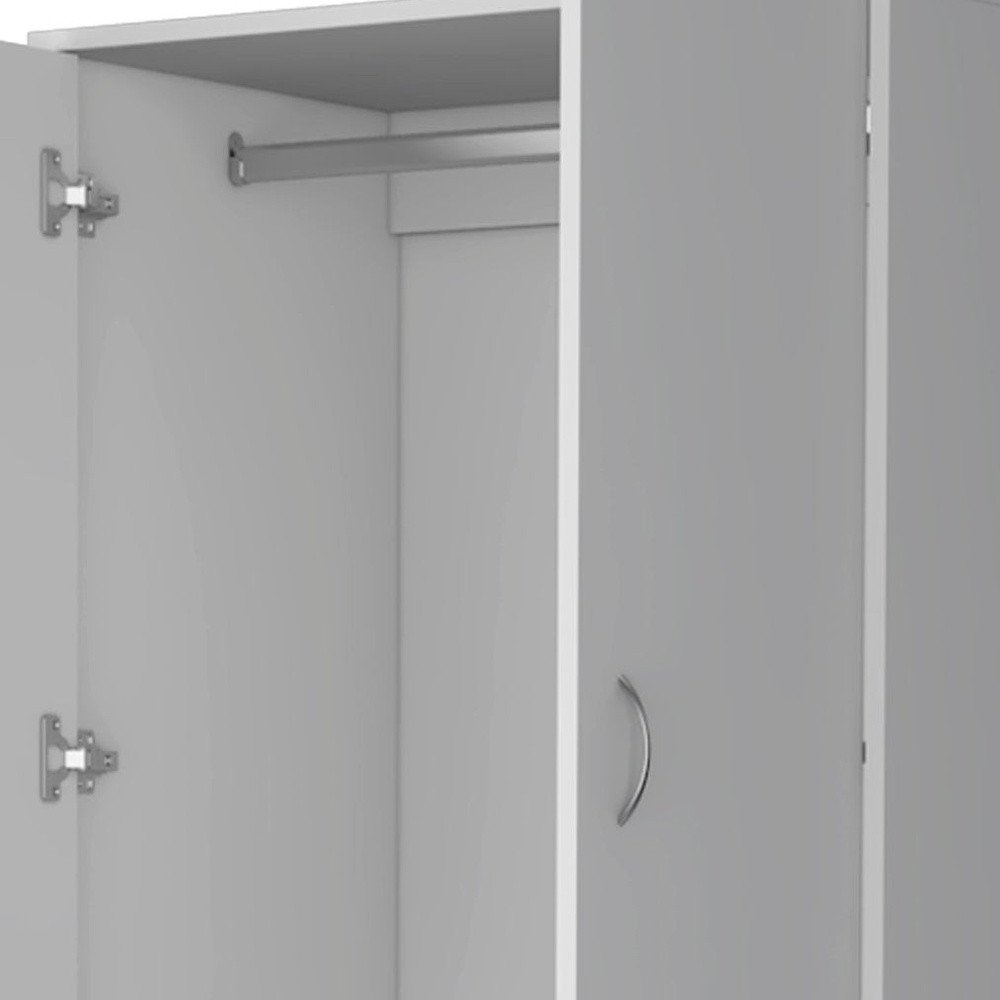 White Two Door Two Drawer Combo Dresser - 71-inch