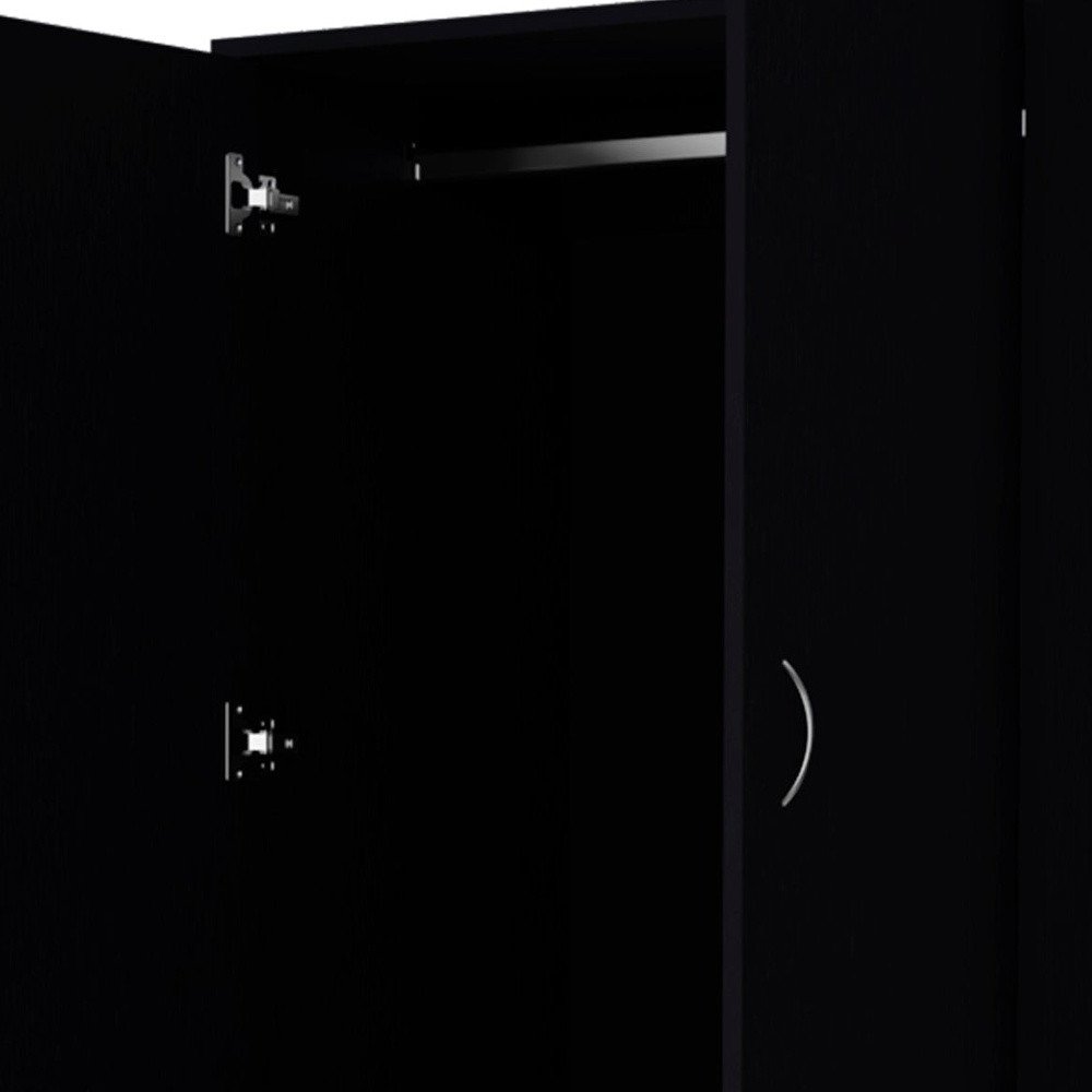 Black Two Door Two Drawer Combo Dresser - 71-inch