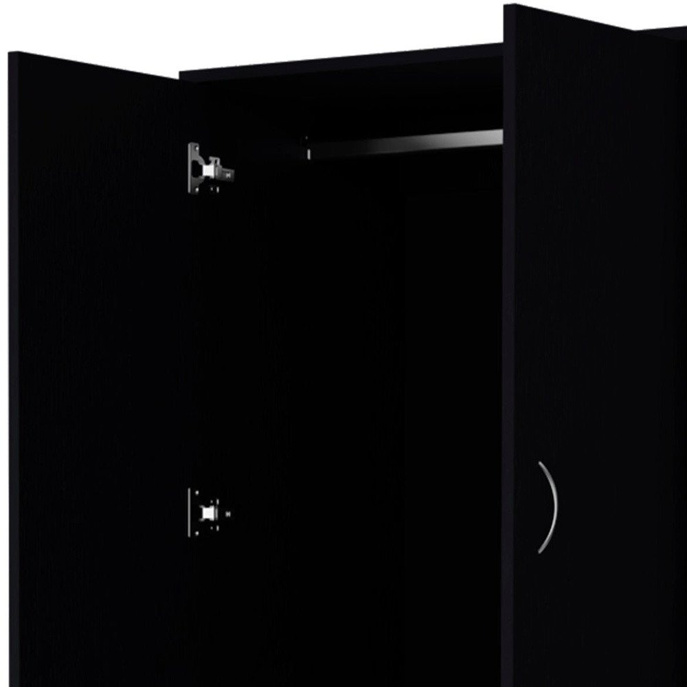 Black Two Door Two Drawer Combo Dresser - 71-inch