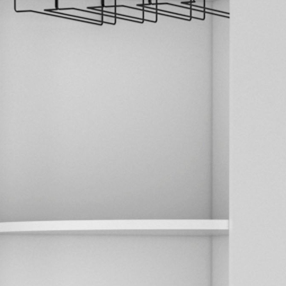 White Wood Corner Bar Cabinet - 71-inch