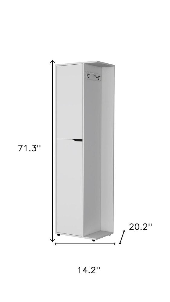 White Wood Accent Cabinet with Two Doors - 71-inch
