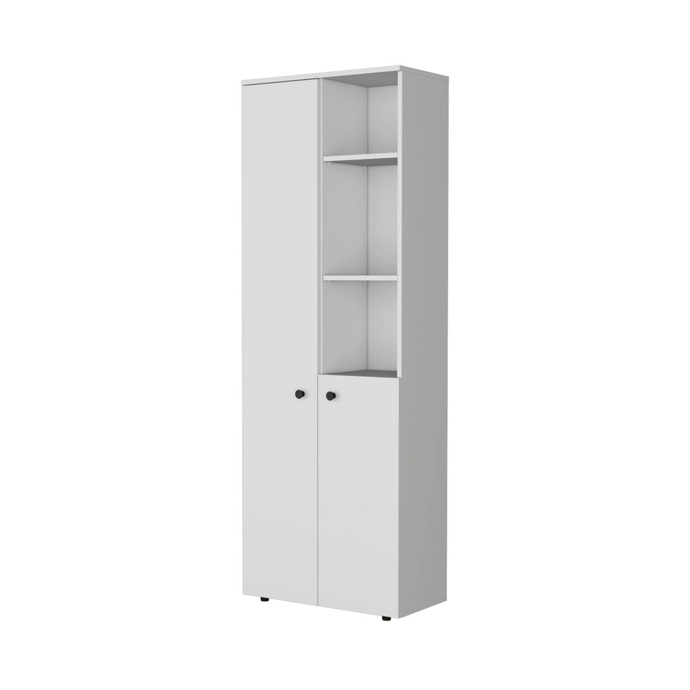 White Wood Two Door Pantry or Storage Closet - 67-inch