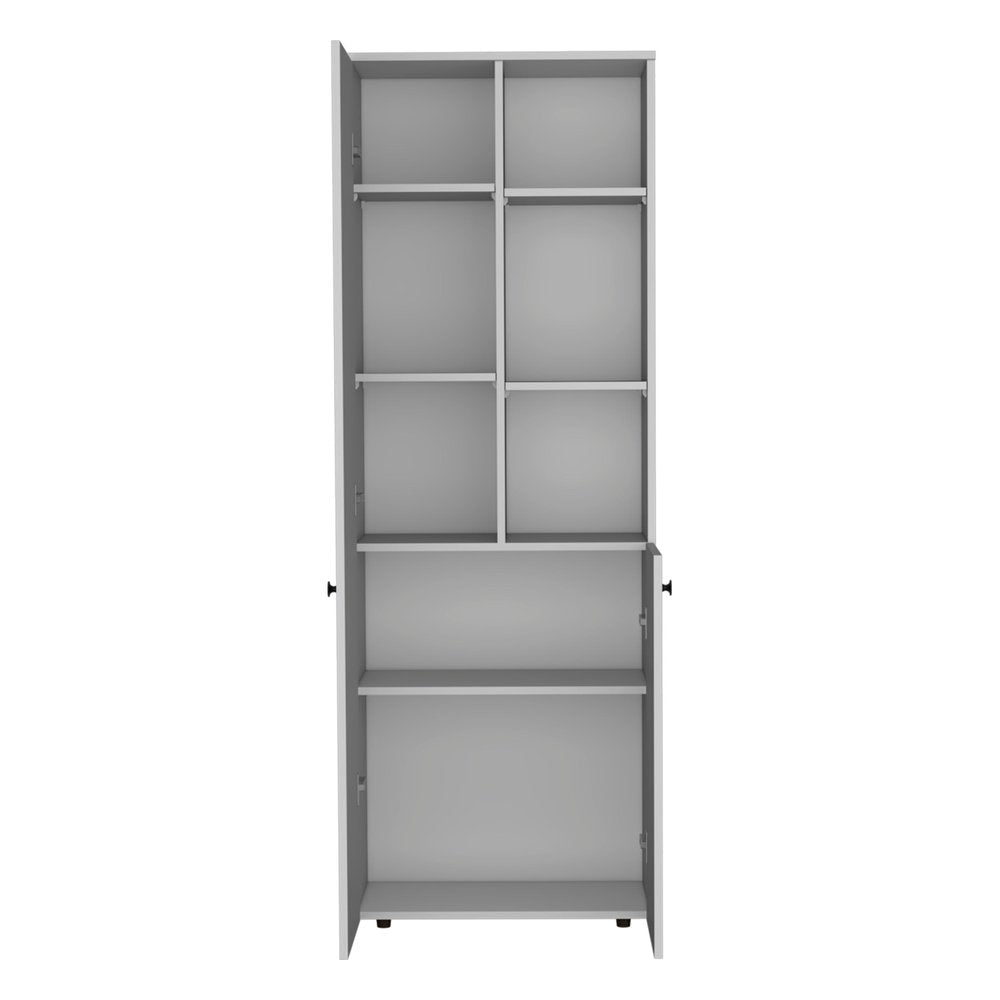 White Wood Two Door Pantry or Storage Closet - 67-inch
