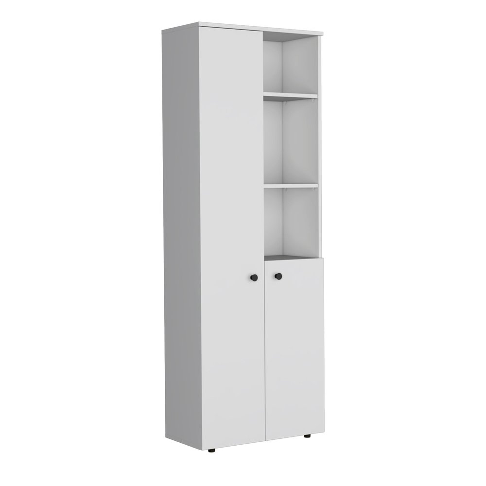 White Wood Two Door Pantry or Storage Closet - 67-inch