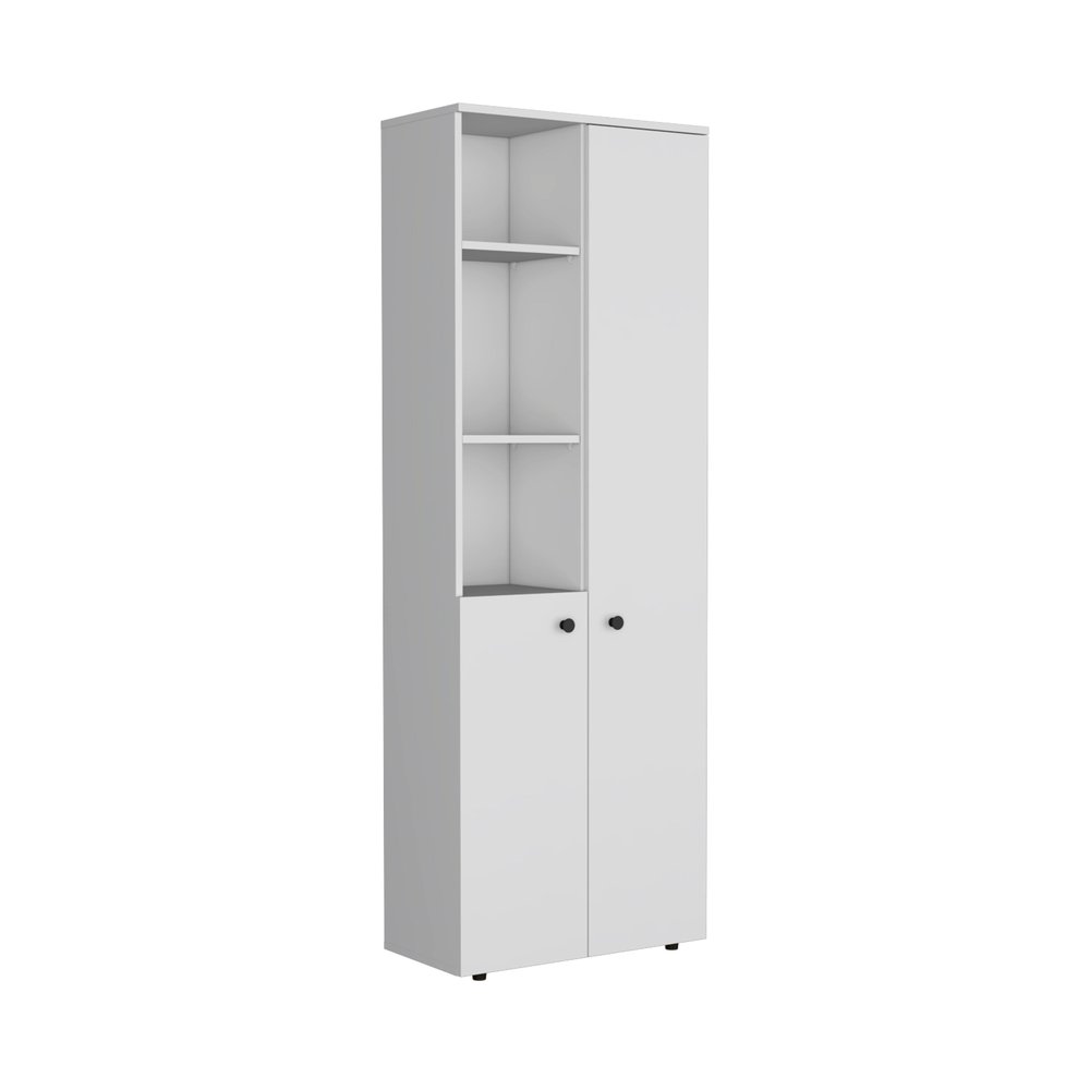 White Wood Two Door Pantry or Storage Closet - 67-inch
