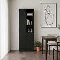 Black Wood Two Door Pantry or Storage Closet - 67-inch