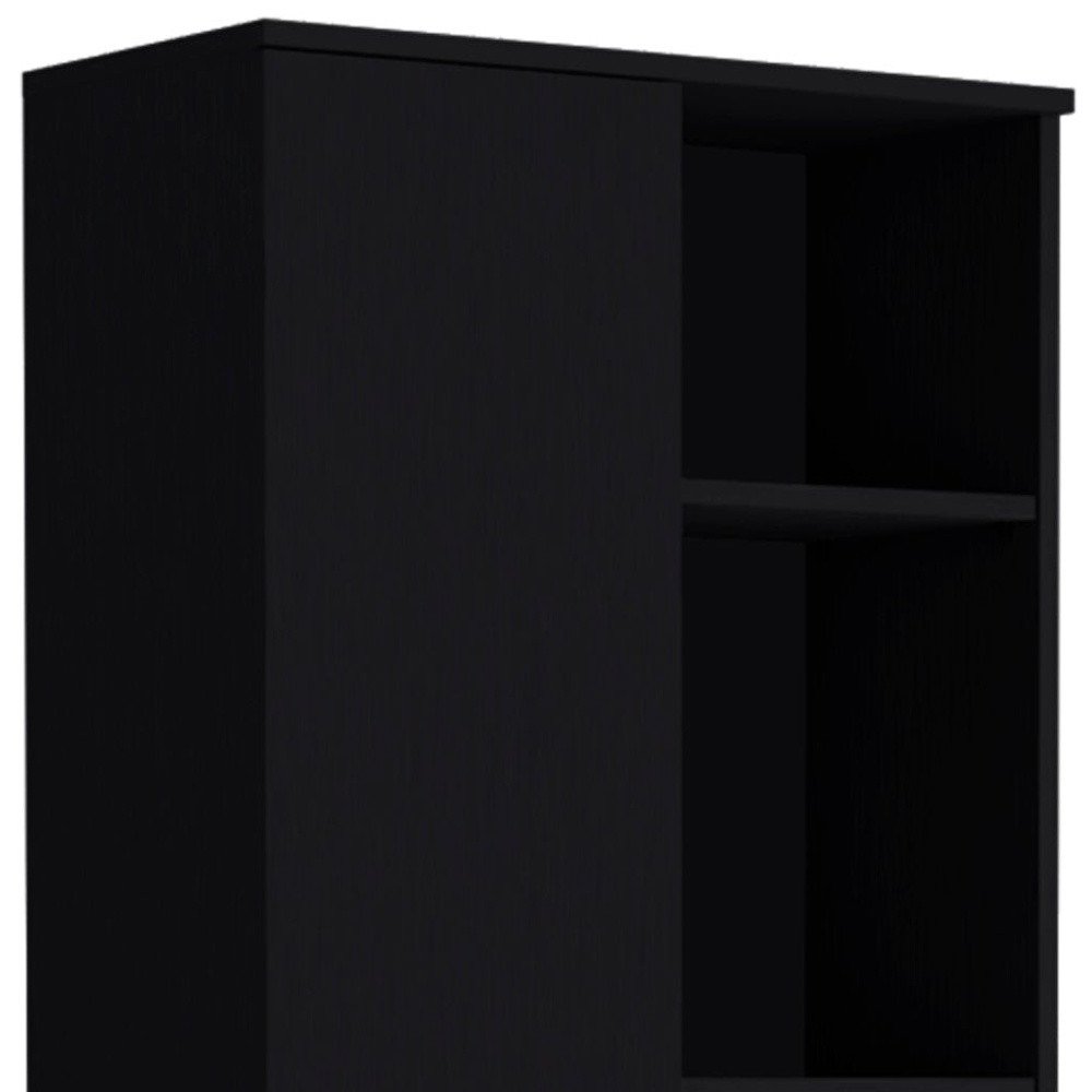 Black Wood Two Door Pantry or Storage Closet - 67-inch