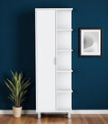 White Wood Single Door Pantry or Storage Closet - 63-inch