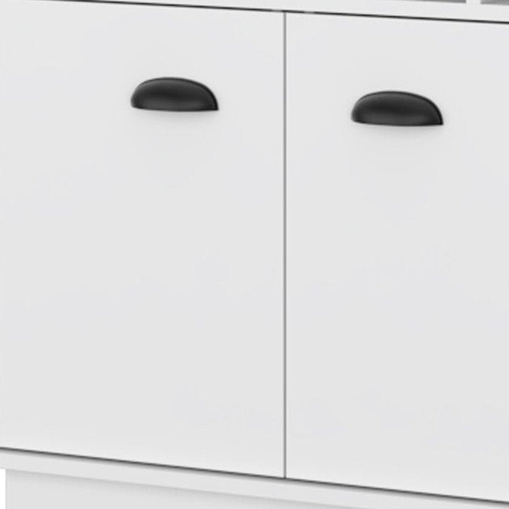 White Wood Bar Cabinet with Two Doors - 29-inch
