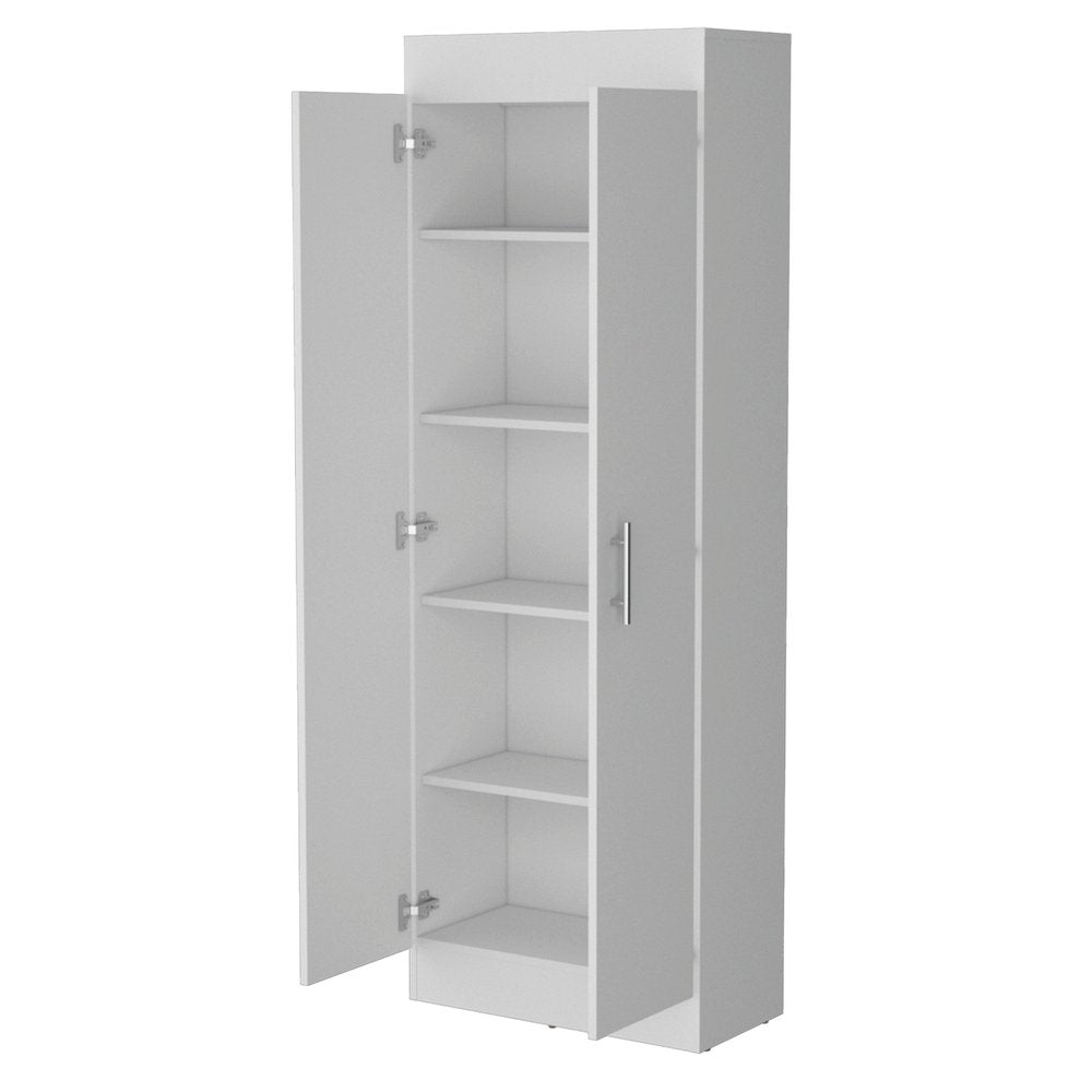White Wood Pantry or Storage Closet - 67-inch