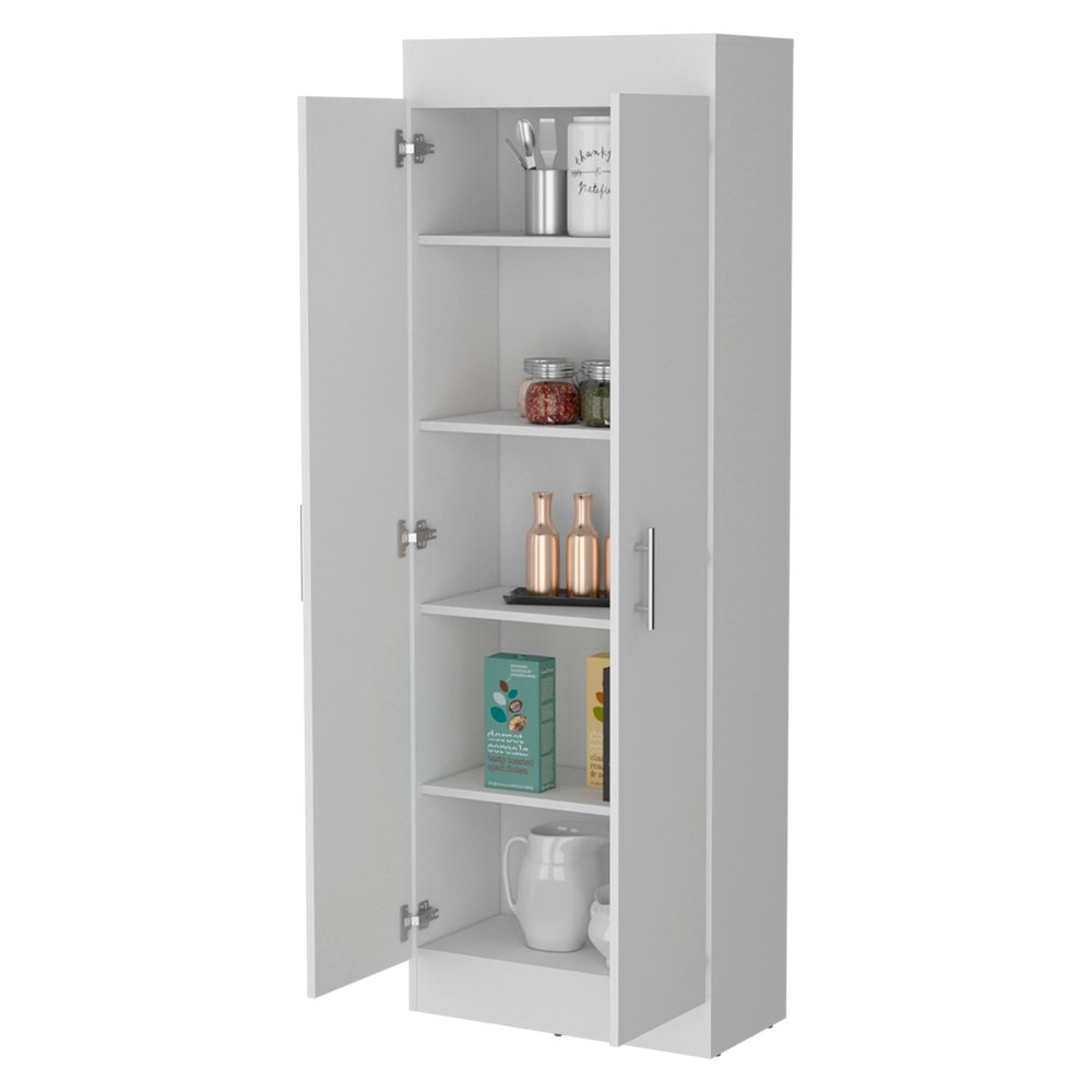 White Wood Pantry or Storage Closet - 67-inch