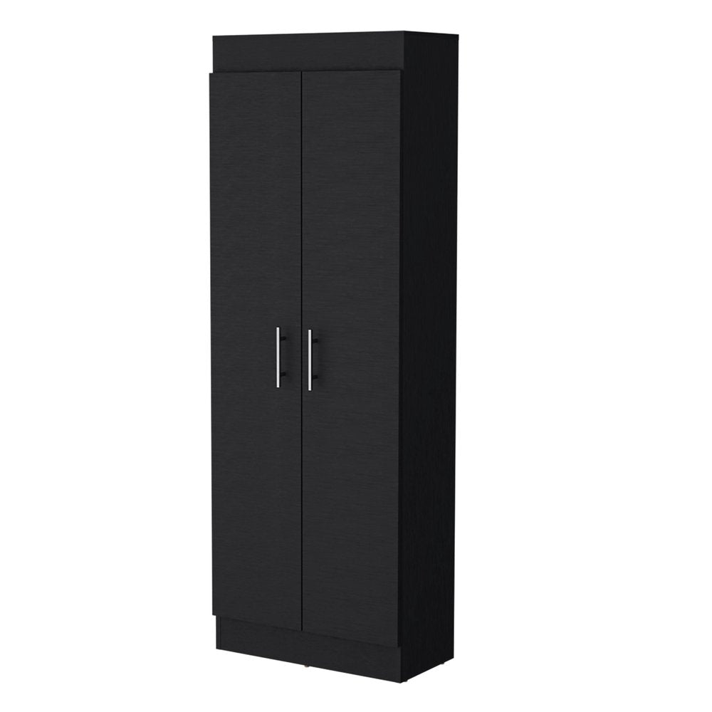Black Wood Pantry or Storage Closet - 67-inch