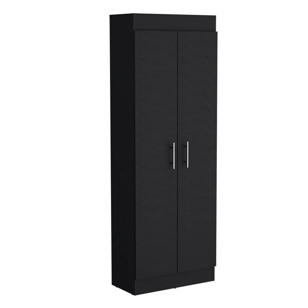 Black Wood Pantry or Storage Closet - 67-inch