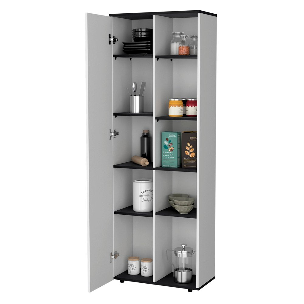 Black and White Wood Pantry or Storage Closet - 67-inch