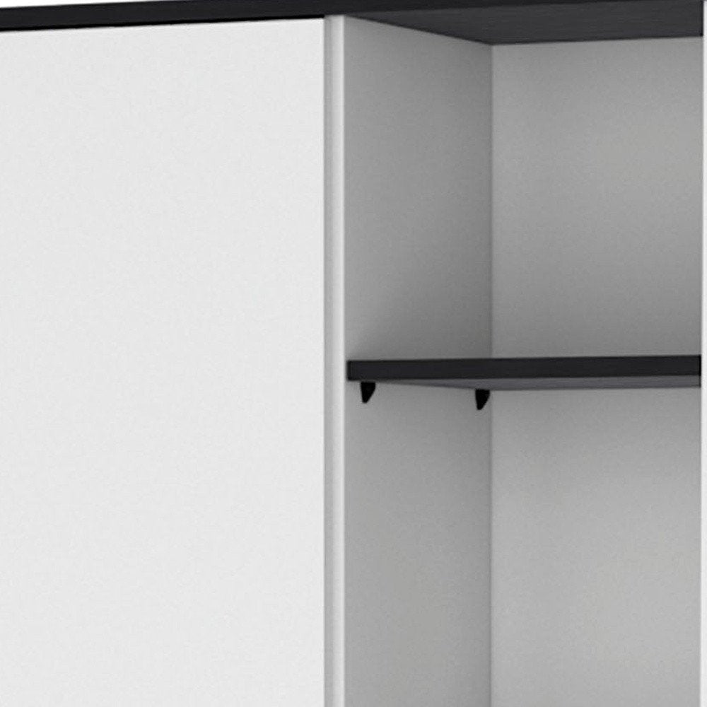 Black and White Wood Pantry or Storage Closet - 67-inch