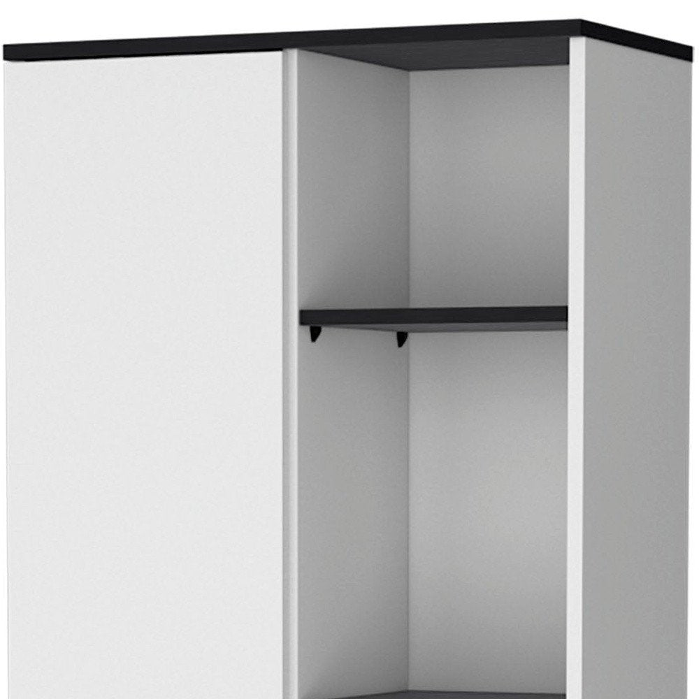 Black and White Wood Pantry or Storage Closet - 67-inch
