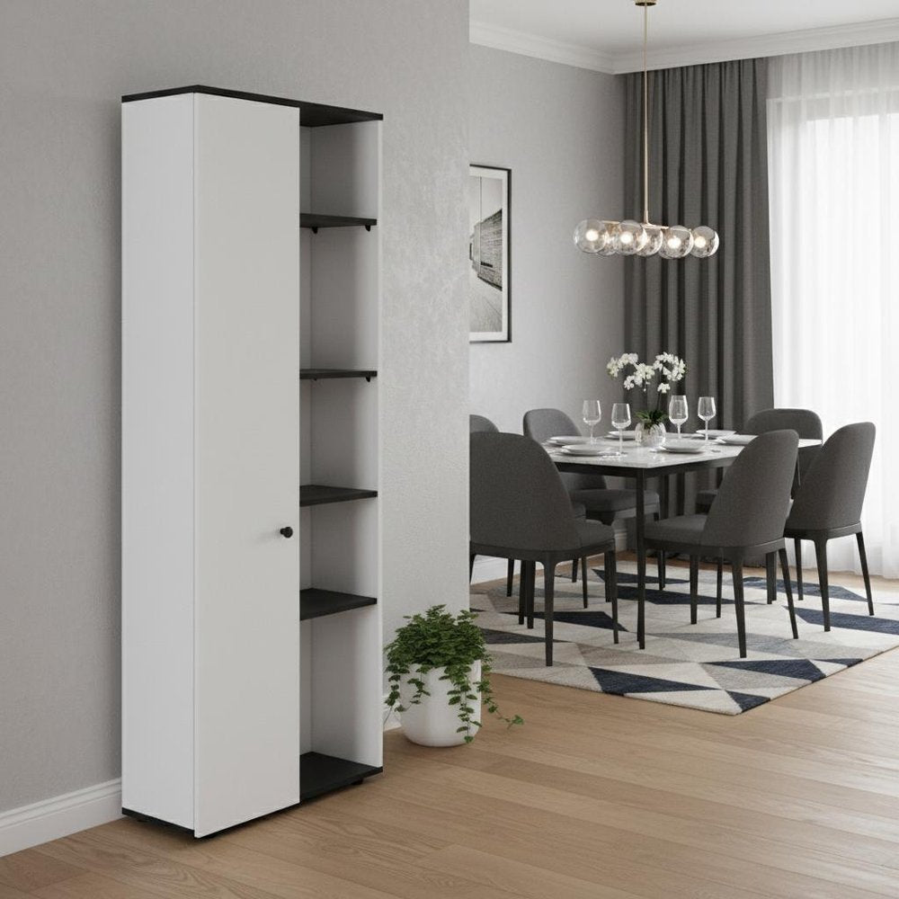 Black and White Wood Pantry or Storage Closet - 67-inch