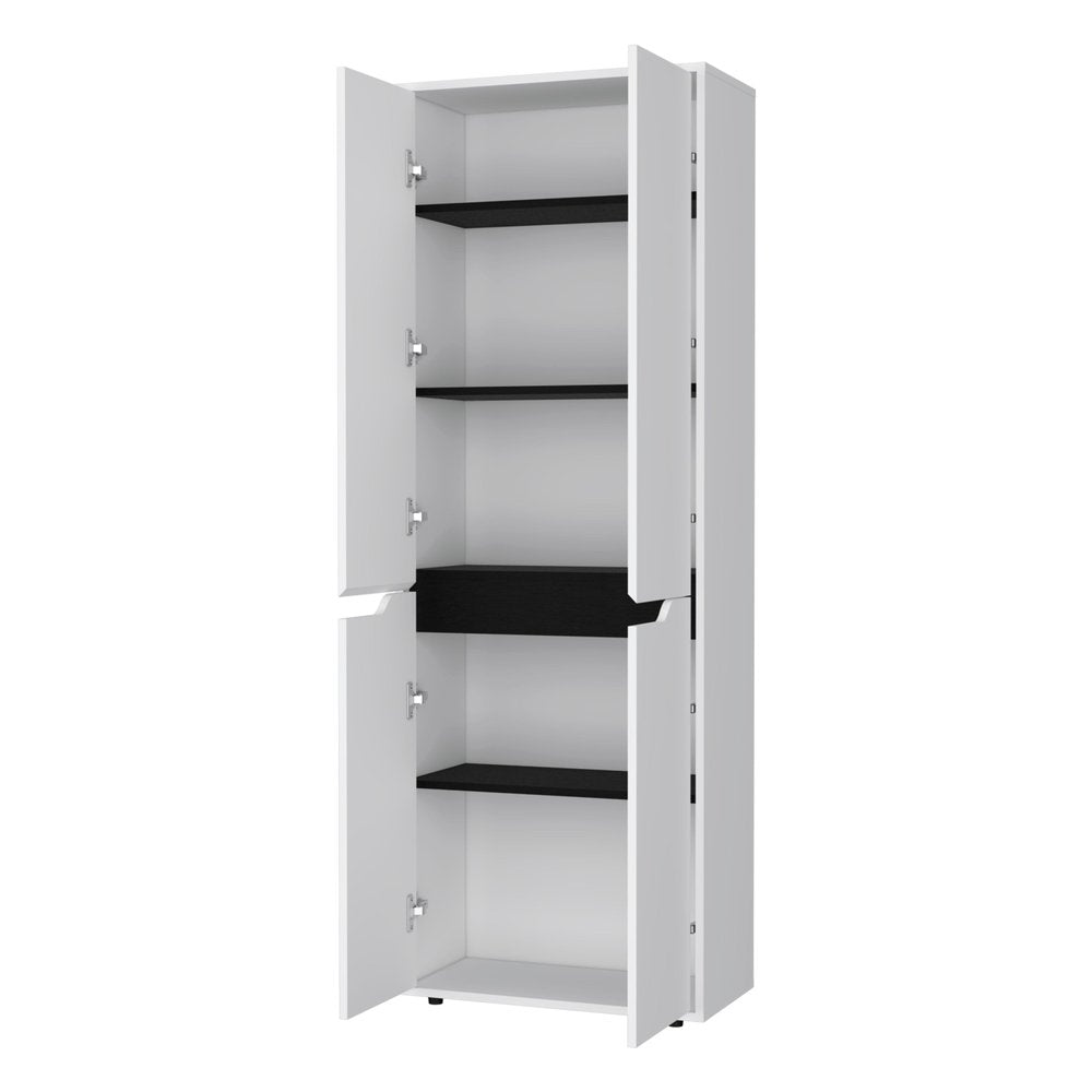 Black and White Wood Pantry or Storage Closet - 67-inch
