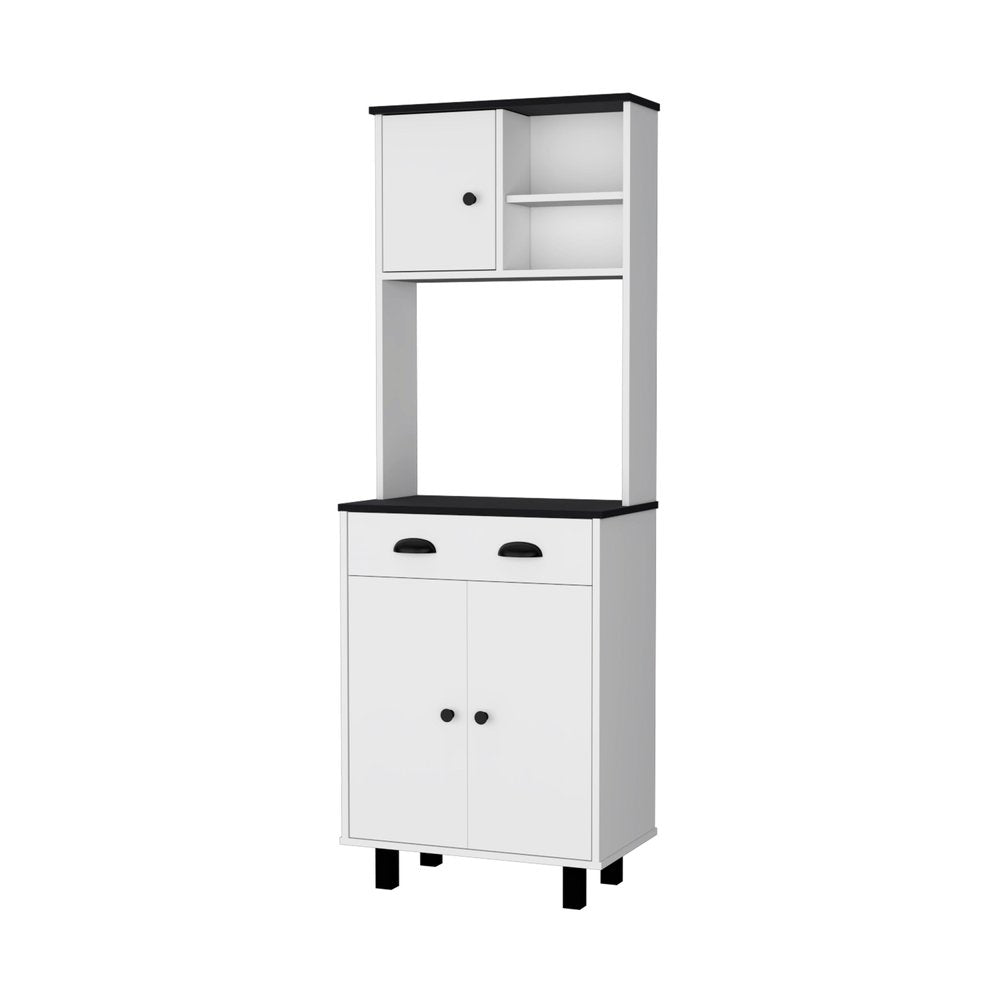 Black and White Wood Pantry or Storage Closet - 67-inch