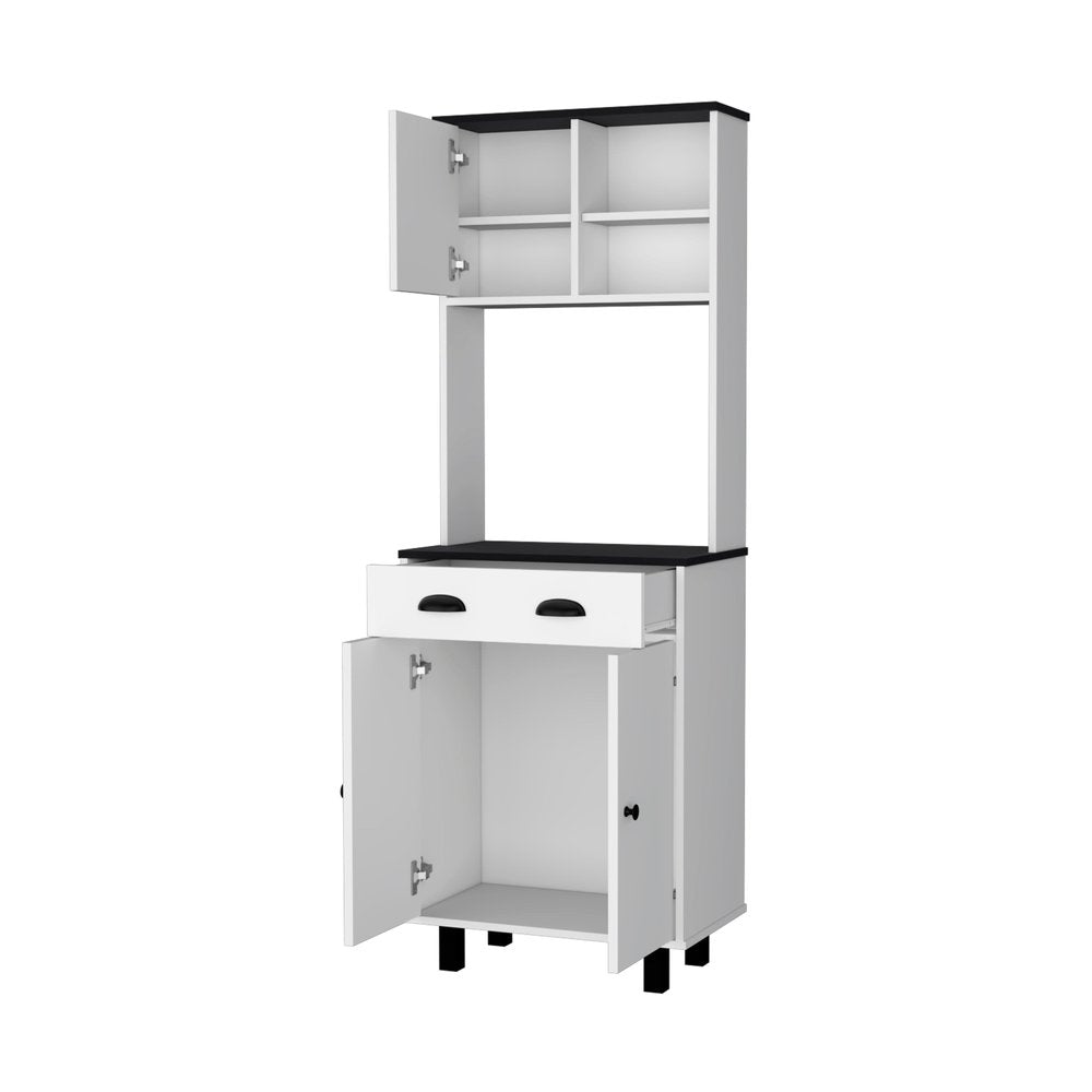 Black and White Wood Pantry or Storage Closet - 67-inch