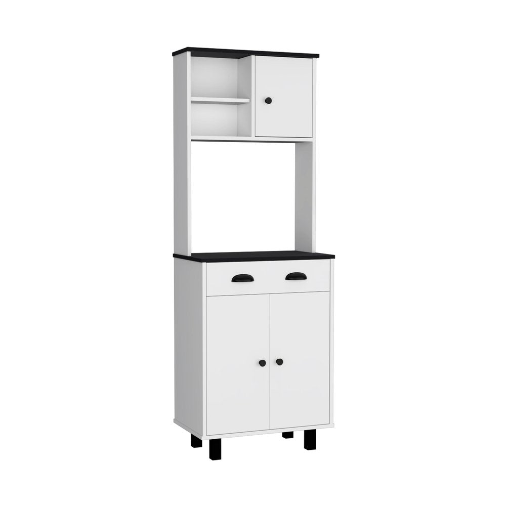 Black and White Wood Pantry or Storage Closet - 67-inch