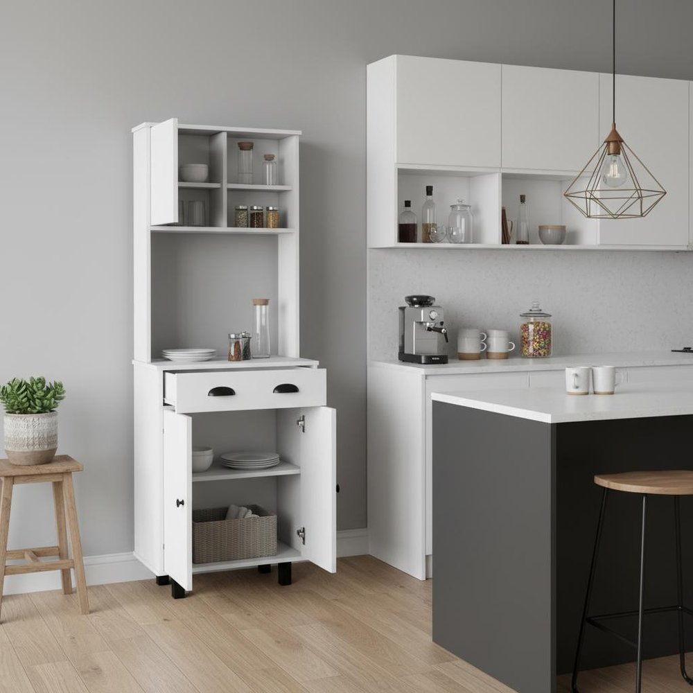 White Wood Pantry or Storage Closet - 67-inch