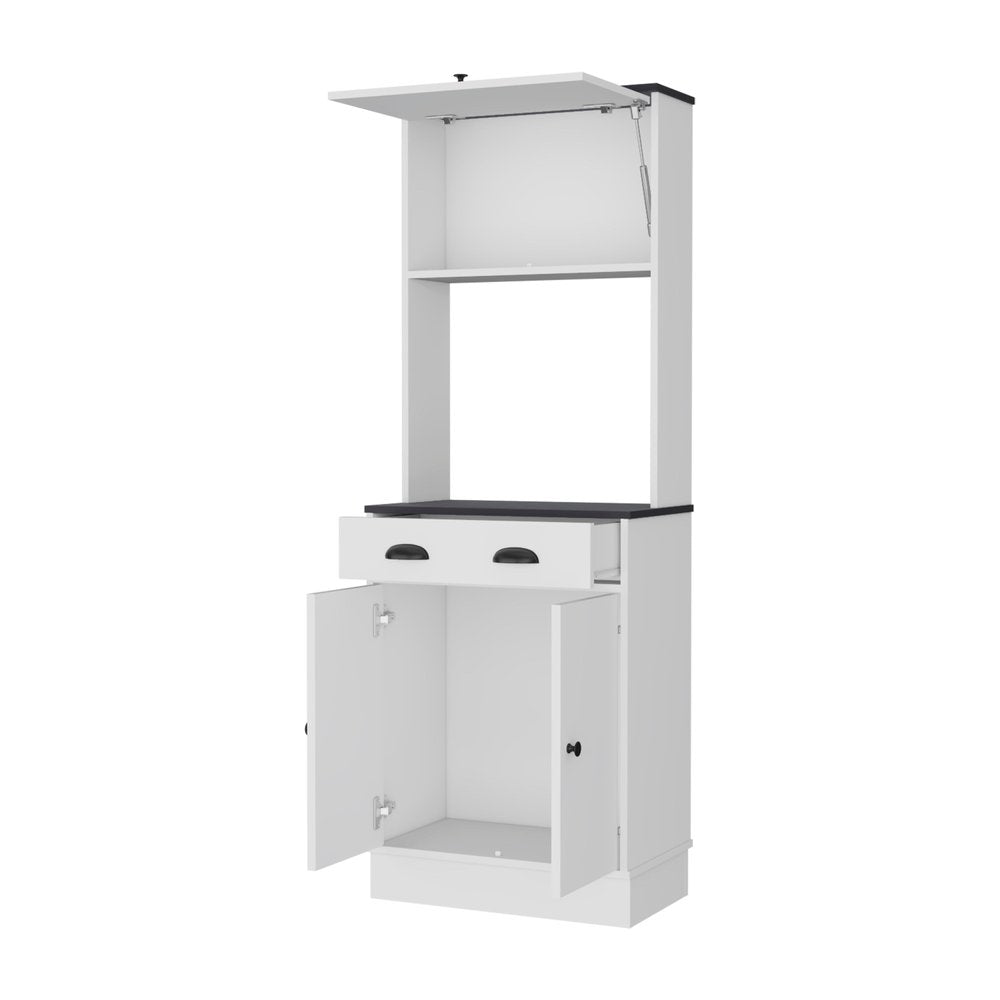 Black and White Wood Pantry or Storage Closet - 66-inch