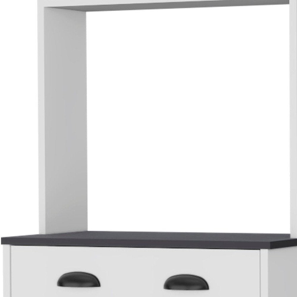 Black and White Wood Pantry or Storage Closet - 66-inch