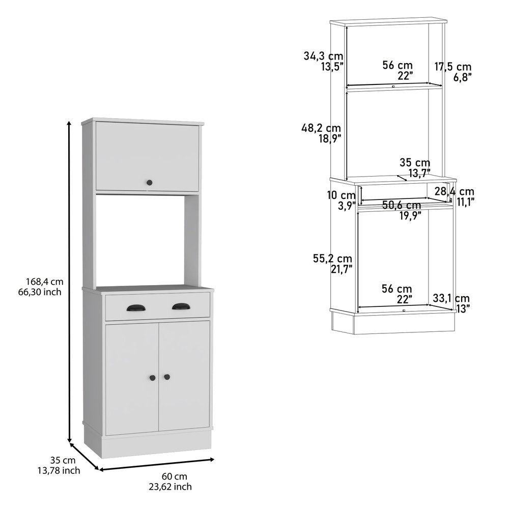 White Wood Pantry or Storage Closet - 66-inch