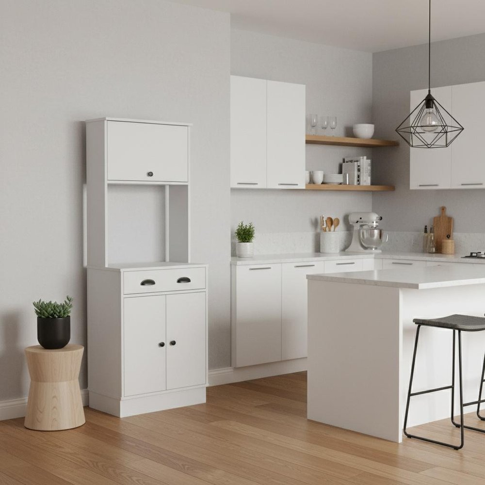 White Wood Pantry or Storage Closet - 66-inch